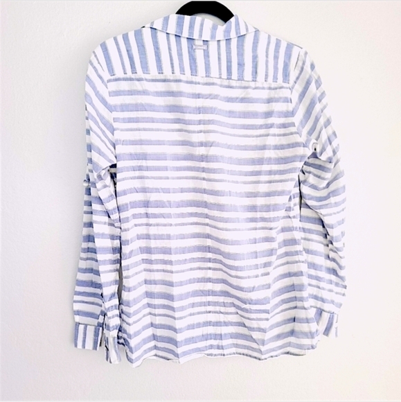 Columbia Blue Gray Striped Early Tide Long Sleeve Blouse Shirt - Size S - Picture 2 of 6